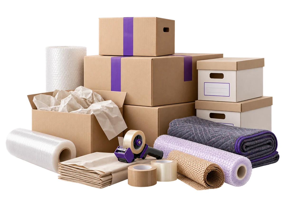 Verpackungsmaterial für einen Firmenumzug